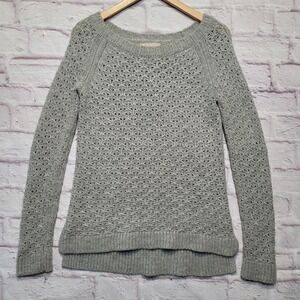 Banana Republic Sweater Womens XS Gray Merino Wool Alpaca Soft Minimalist Casual